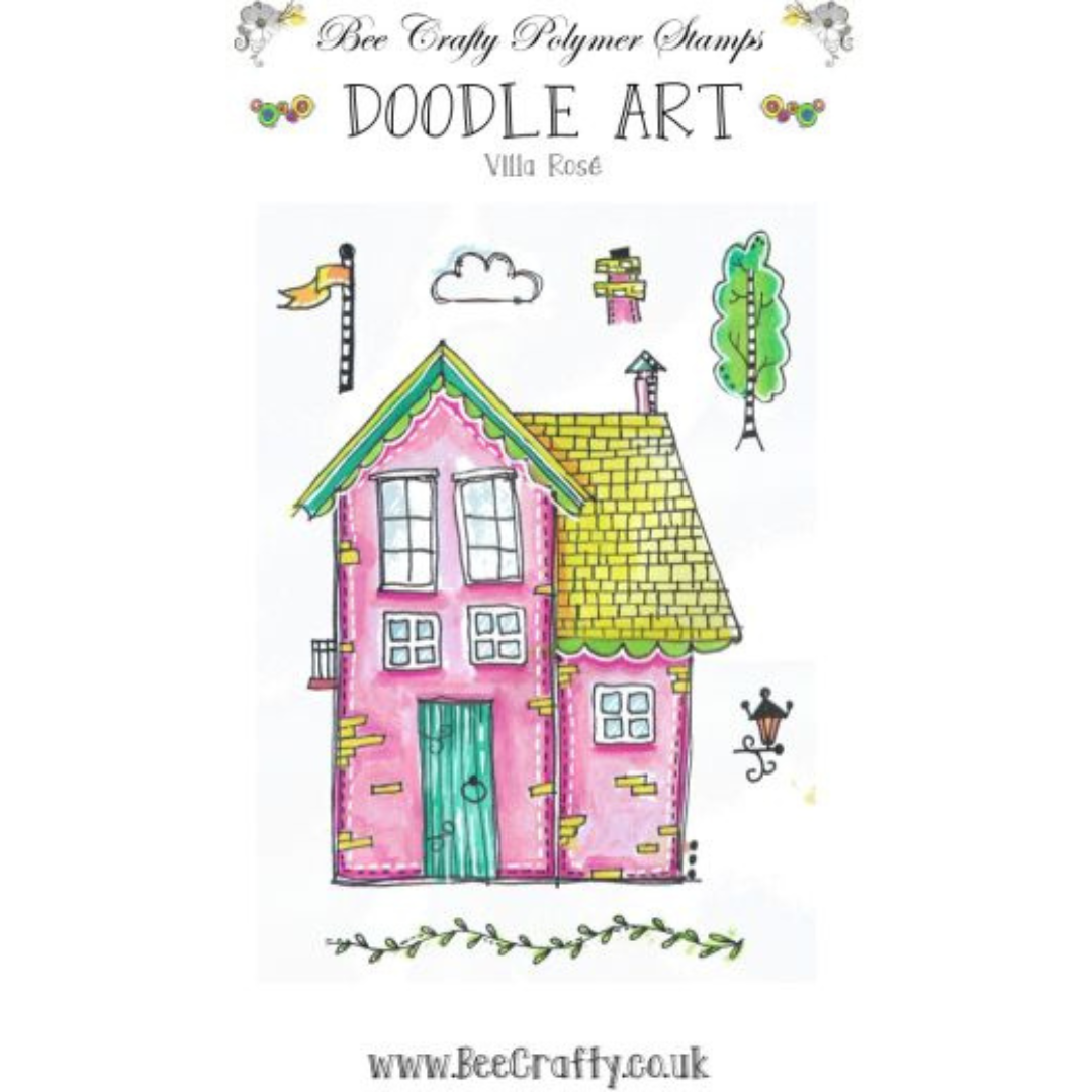 Bee Crafty Doodle Art Stamps - A6 Villa Rose