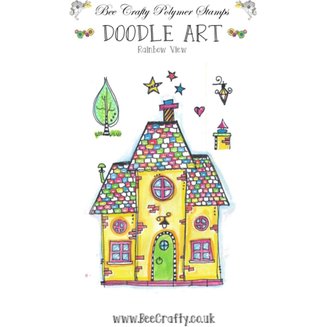 Bee Crafty Doodle Art Stamps - A6 Rainbow View