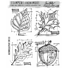 Tim Holtz Stampers Anonymous Cling Stamps - Autumn Blueprint