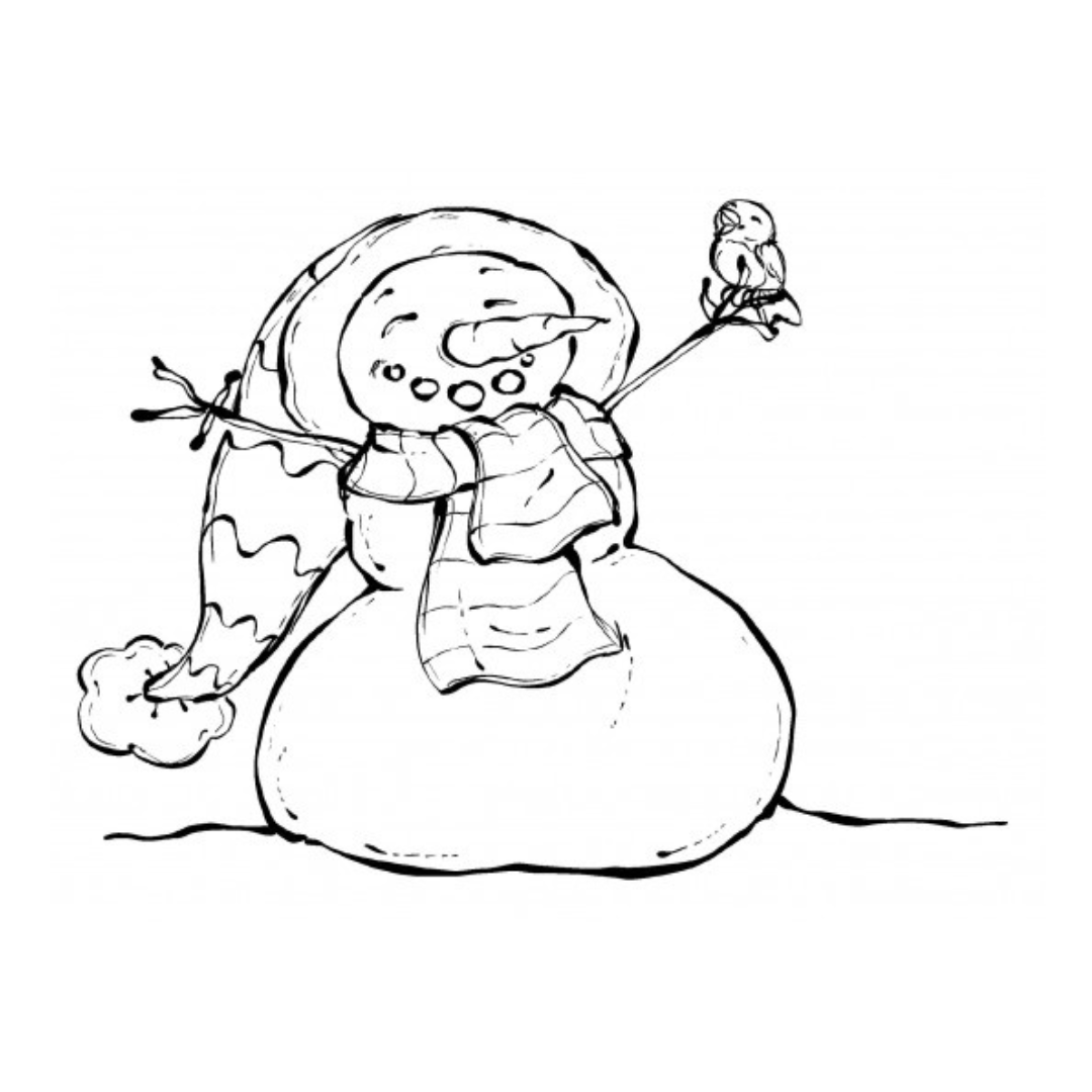 Stamp Addicts Jolly Snowman cling mounted rubber stamp