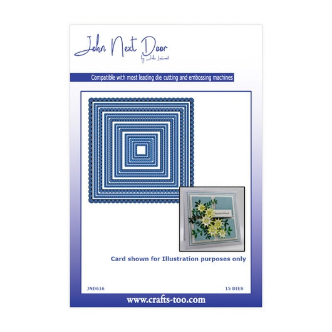 John Next Door Scalloped Squares Die Set - 15 Dies
