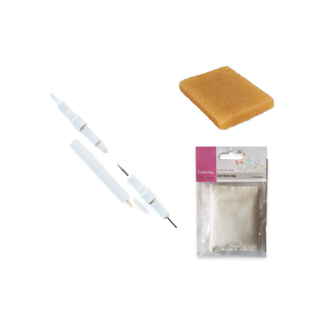 Crafts Too Essential Basic Tool Kit - 4 in 1 Tool, Anti Static Bag & Glue Eraser