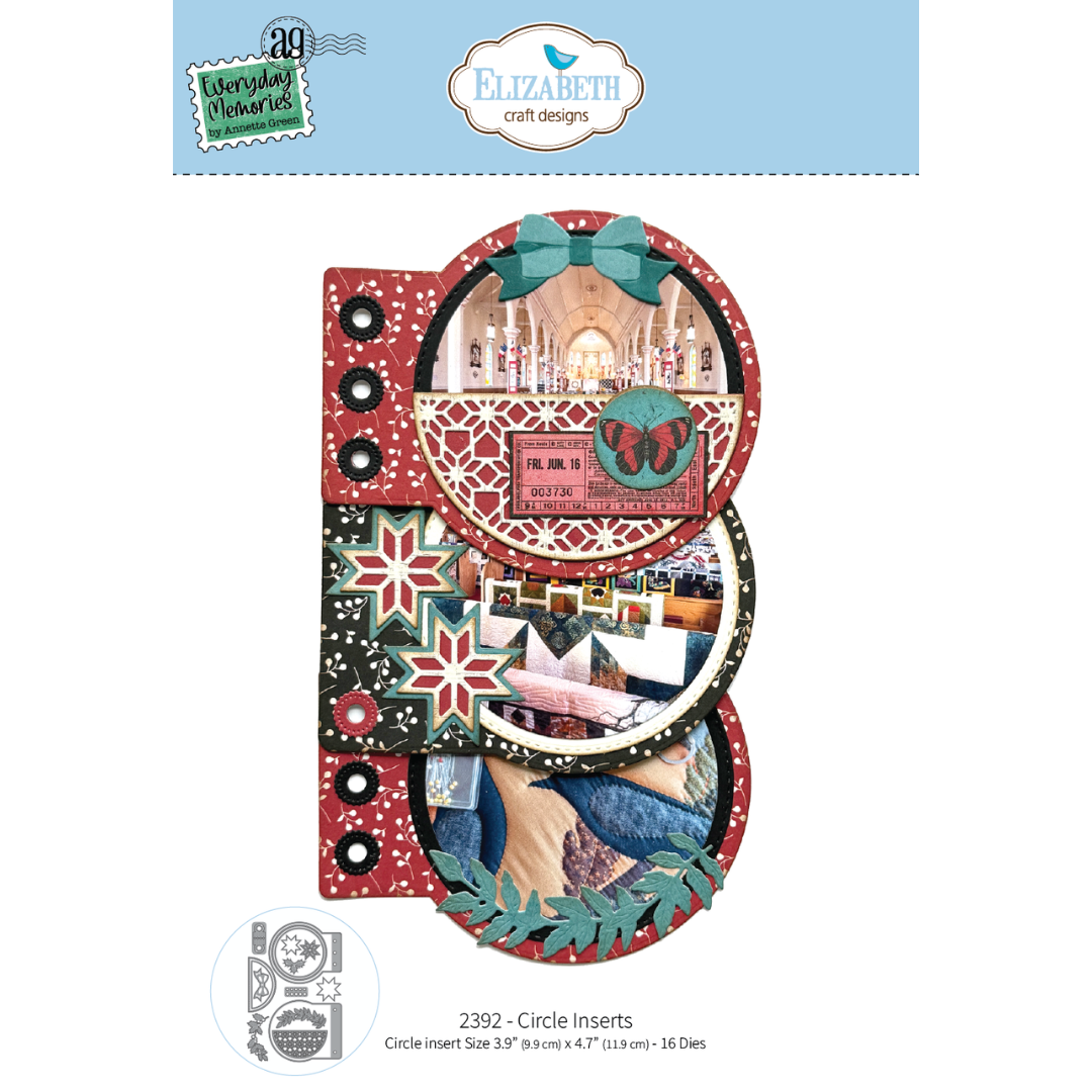 Elizabeth Craft Designs Circle Inserts Die Set- 16 Dies