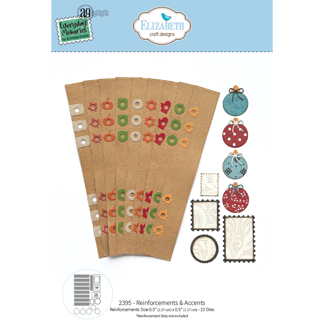 Elizabeth Craft Designs Reinforcements & Accents Die Set - 22 Dies