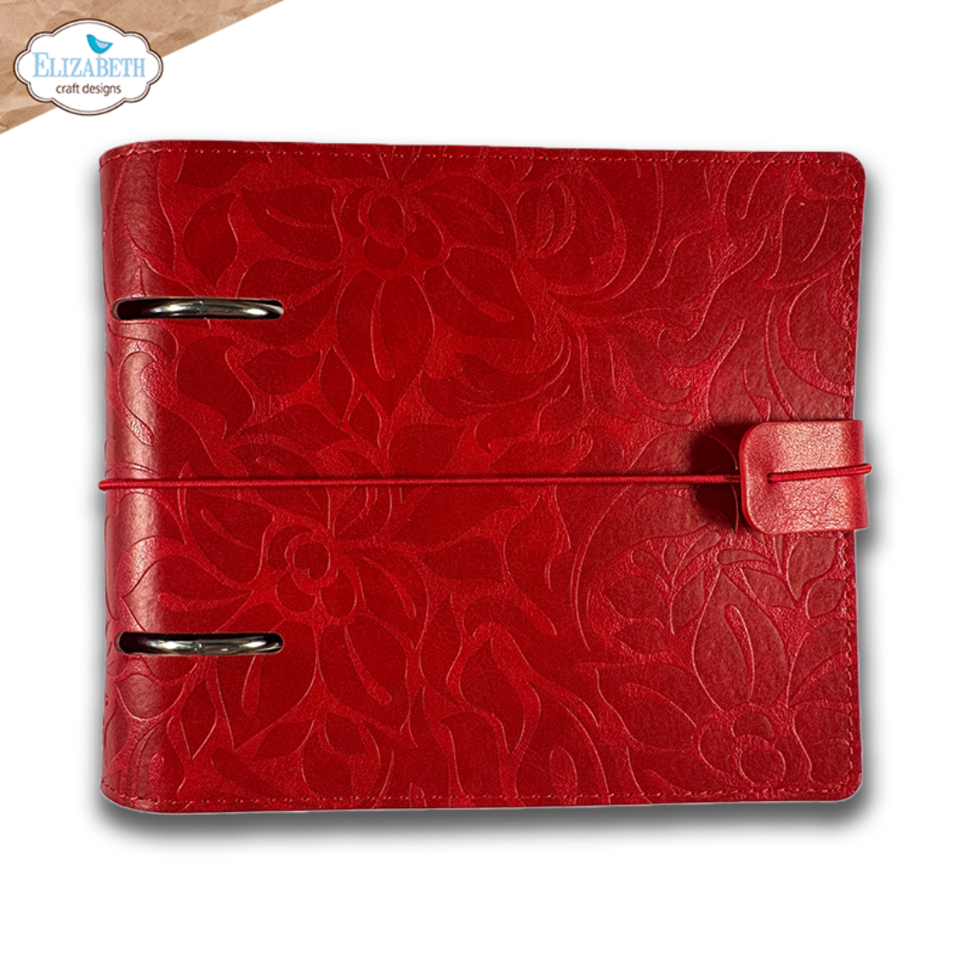Elizabeth Craft Designs Festive Red Embossed Square Memory Binder