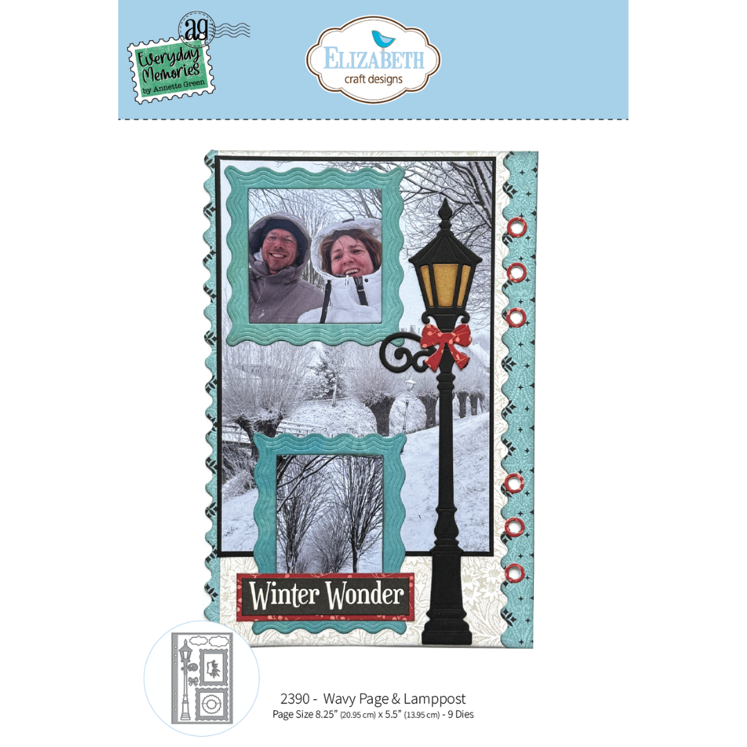 Elizabeth Craft Designs Wavy Page & Lamp Post Die Set - 9 Dies