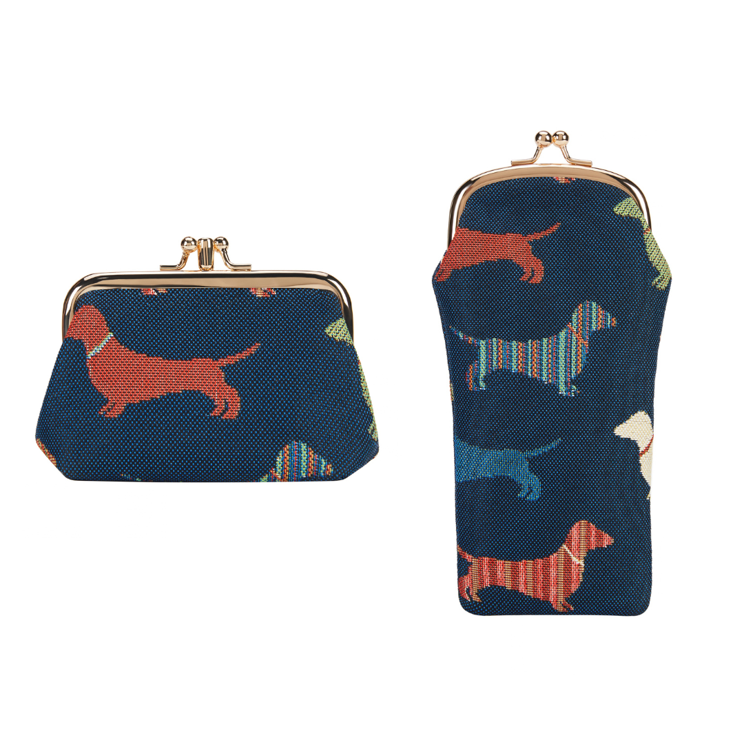 Signare Dachshund Frame Purse & Glasses Pouch