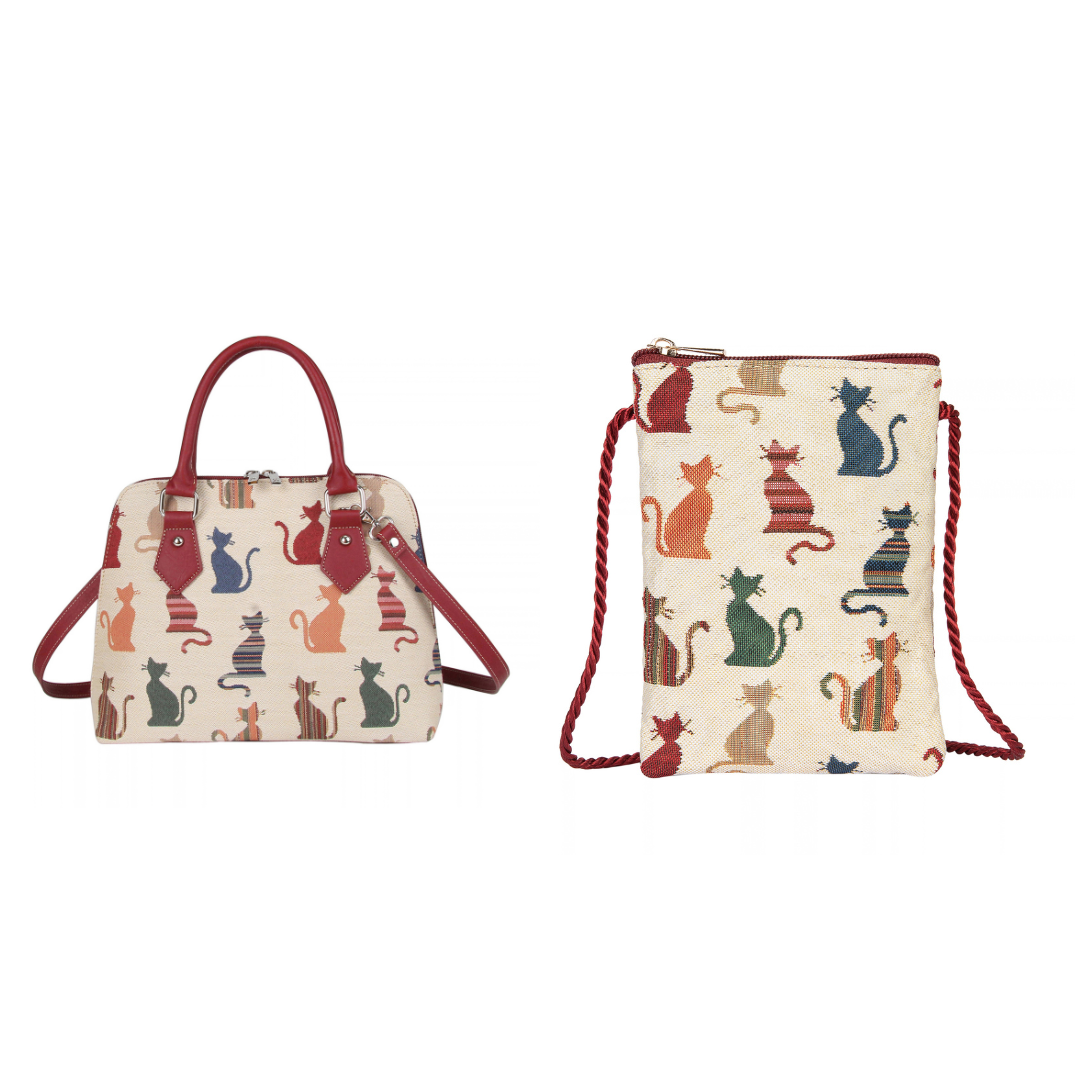 Signare Tapestry Cheeky Cat Convertible Bag & Smart Bag