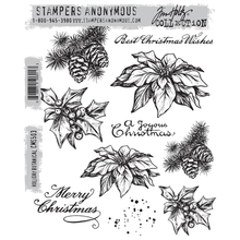 Tim Holtz Stampers Anonymous Holiday Botanical Stamp Set - 10 Stamps