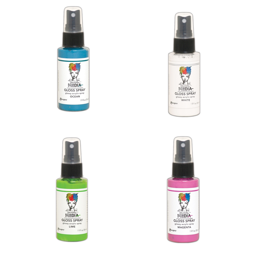 Dina Wakley MEdia Gloss Sprays - 4 x 1.9oz Bottles