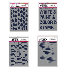 Dina Wakley MEdia Stencils - Set of 4