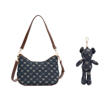 Signare London Moon Bag B-loved Design with Teddy Bear Charm in Blue