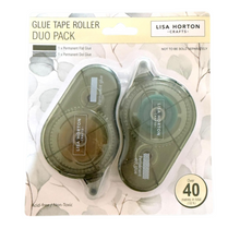 Lisa Horton Crafts Pack of 2 Glue Tape Runners (Over 40m in total) - 1 x Solid Permanent and 1 x Dotted Permanent