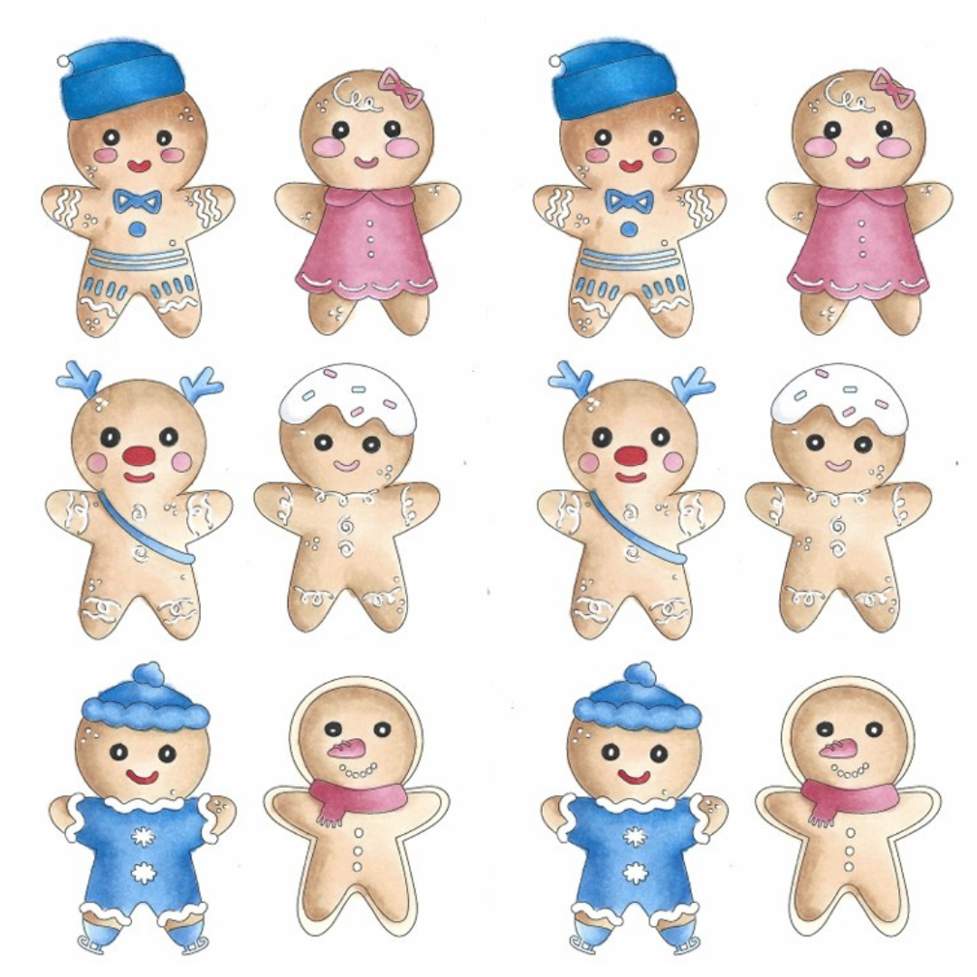 Two Jays Gingerbread Pastel Digital Download - 7 x 8"x8" Pages