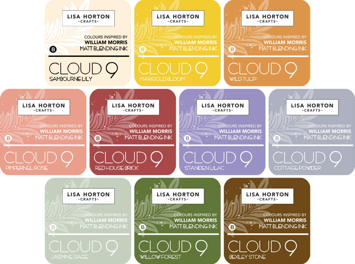 Lisa Horton Crafts Inspired by 'William Morris' Cloud 9 Matt Blending Ink Pads - Release 1