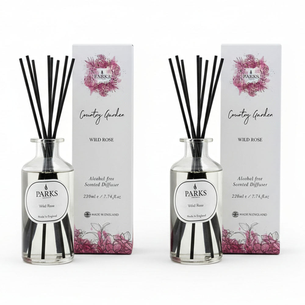 Parks London Wild Rose 220ml Reed Diffuser Duo