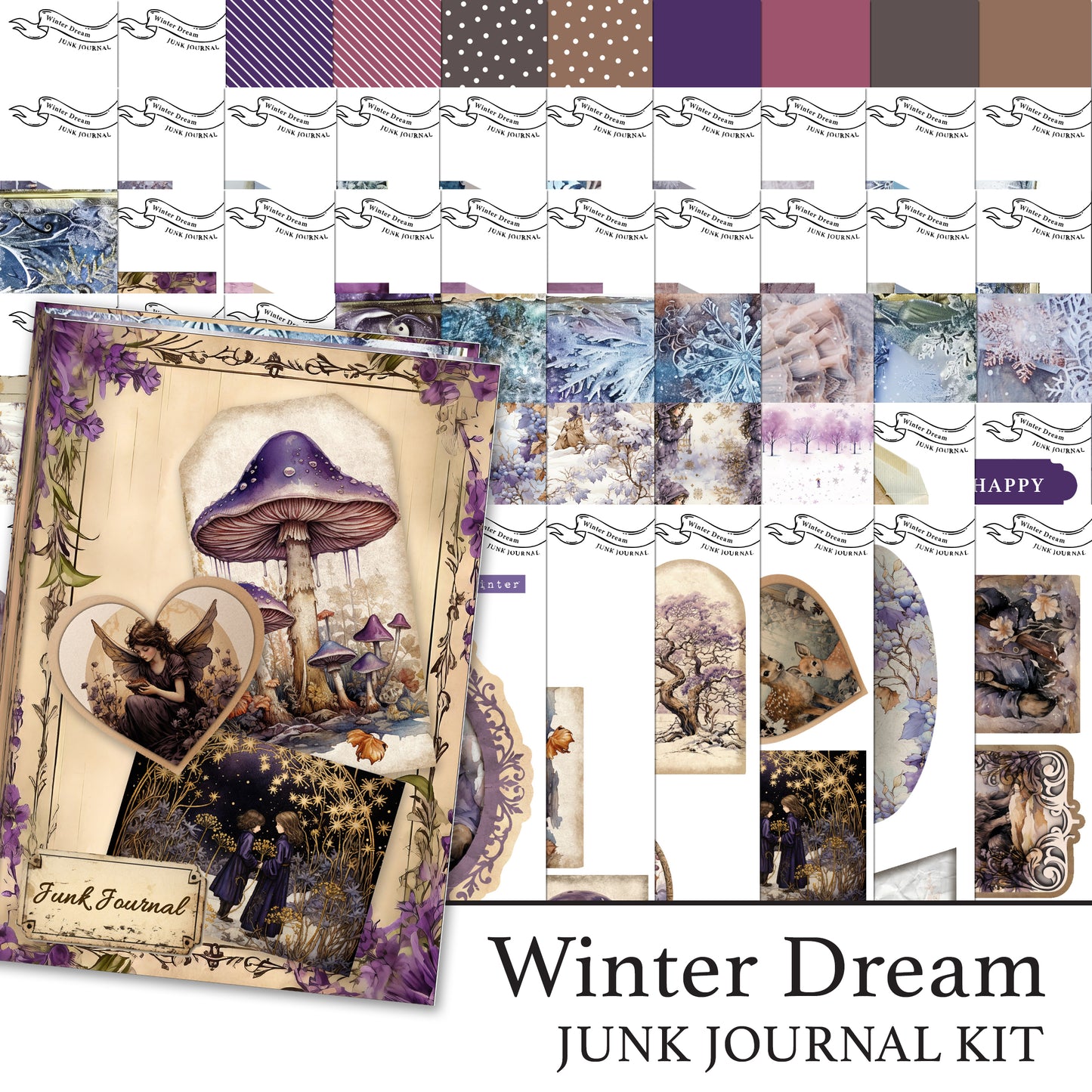 The Crafty Witches Winter Dreams Junk Journal Digital Collection