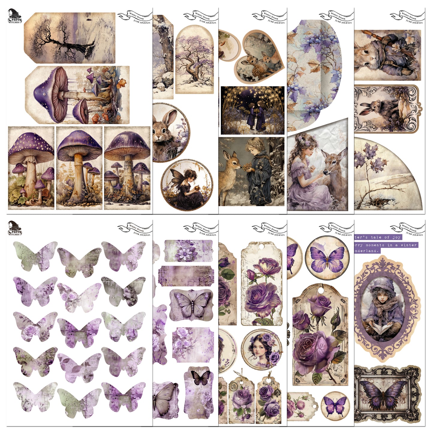 The Crafty Witches Winter Dreams Junk Journal Digital Collection