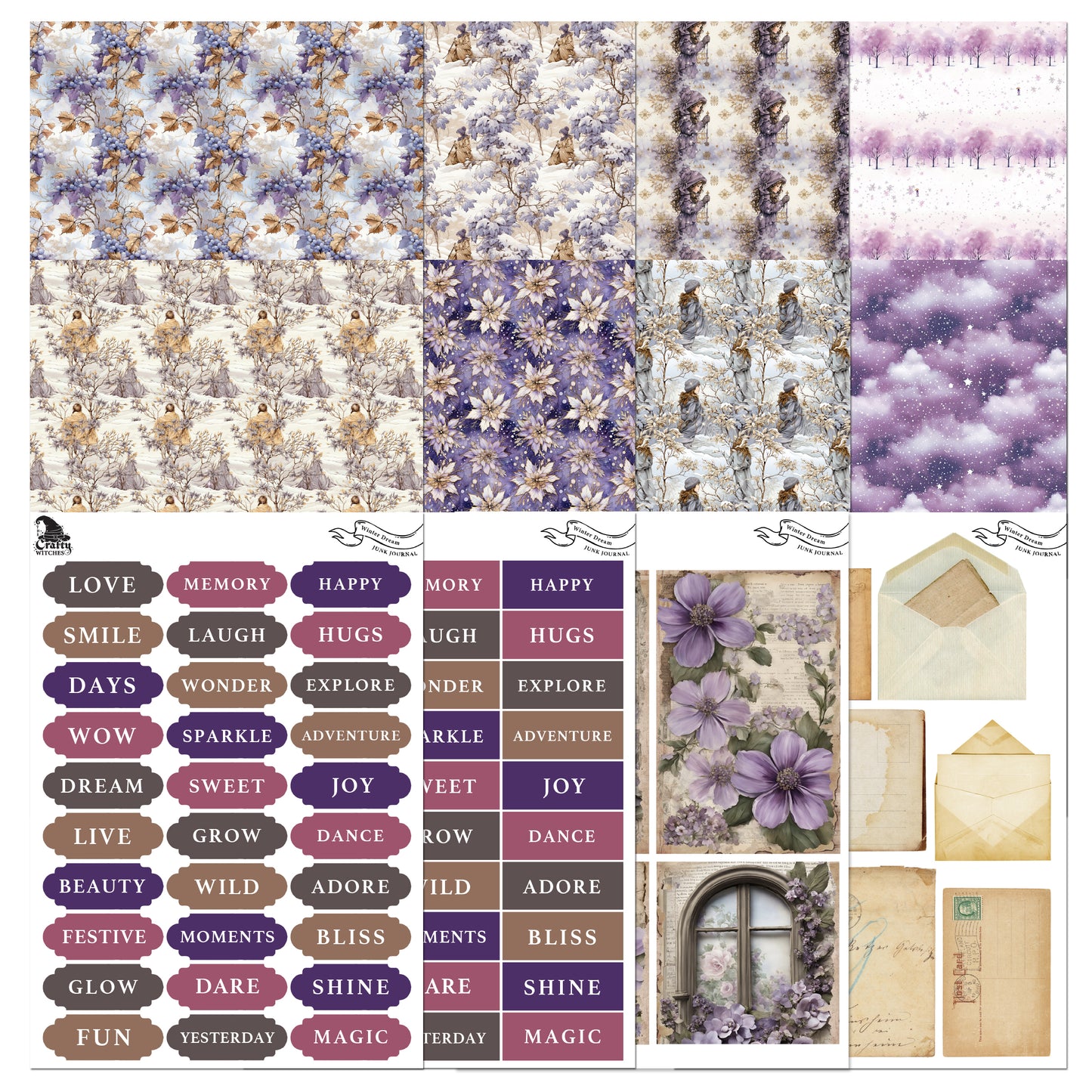 The Crafty Witches Winter Dreams Junk Journal Digital Collection