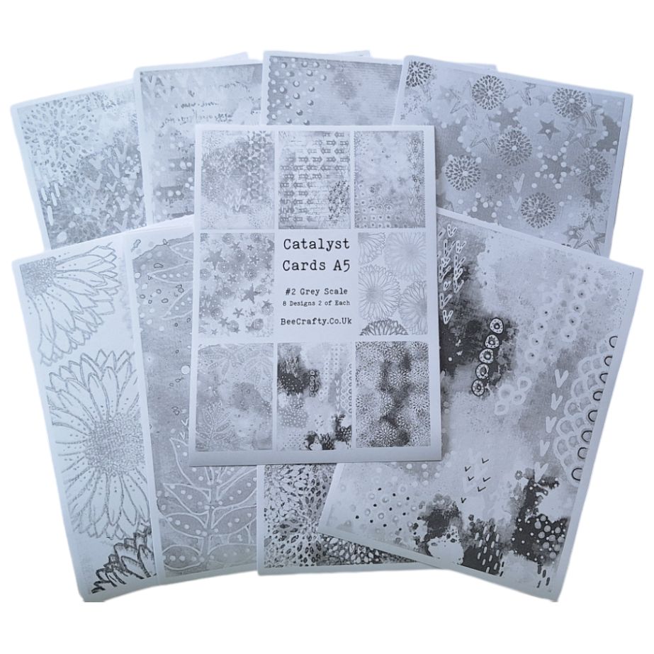 Bee Crafty Catalyst 16 A5 Greyscale Cards - #2