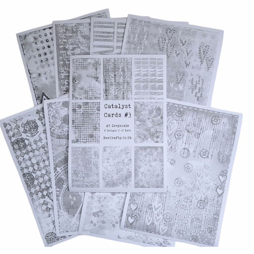 Bee Crafty Catalyst 16 A5 Greyscale Cards - #3