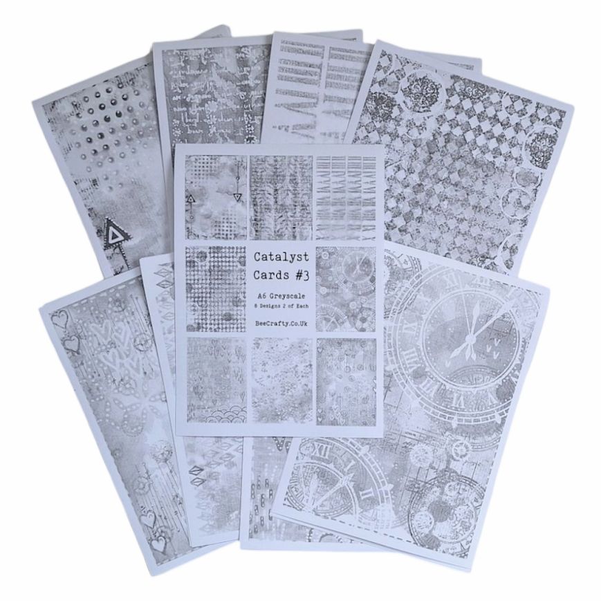 Bee Crafty Catalyst 16 A6 Greyscale Cards - #3