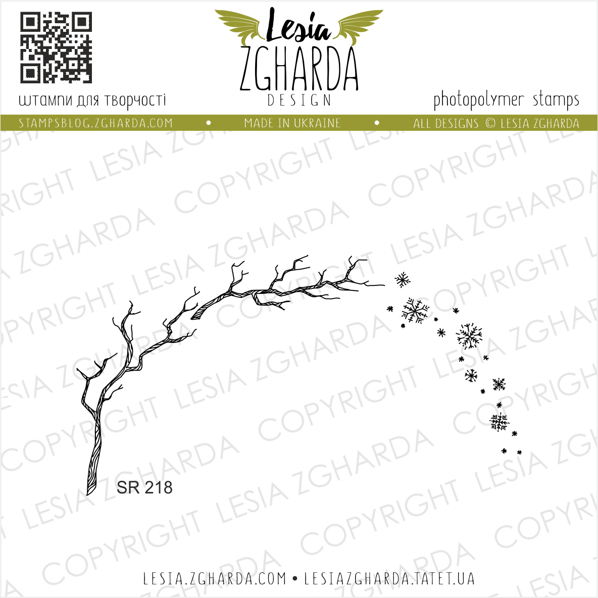 Lesia Zgharda Branch & Snowflake Stamp