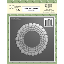 Lisa Horton Crafts Bricked Window 6" x 6" 3D Embossing Folder