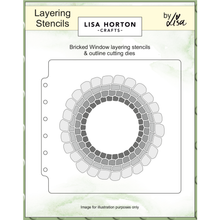 Lisa Horton Crafts Bricked Window 6" x 6" Layering Stencil and Die