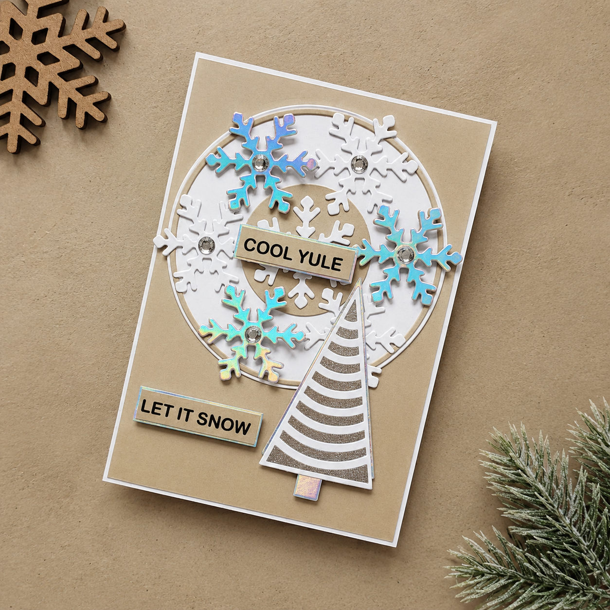 Spellbinders x  Lisa Horton Crafts Snowflake Kisses Sentiments Press + Foil Plate & Die Set