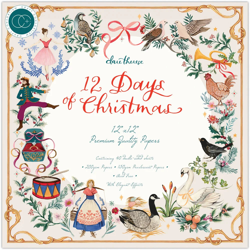 Craft Consortium 12 Days of Christmas 12x12 Inch Paper Pad