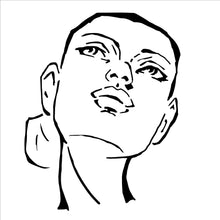 Creative Expressions Jane Davenport 6" x 6" Stencil - Head Turn Chin Up