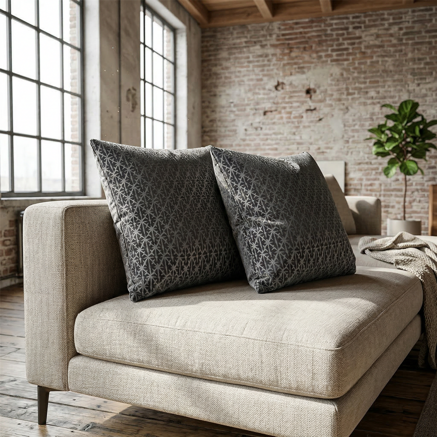 Luxury Living Temple Cushions 18" x 18" (2 Pack) | Soft Filled Cushions with Removable Covers