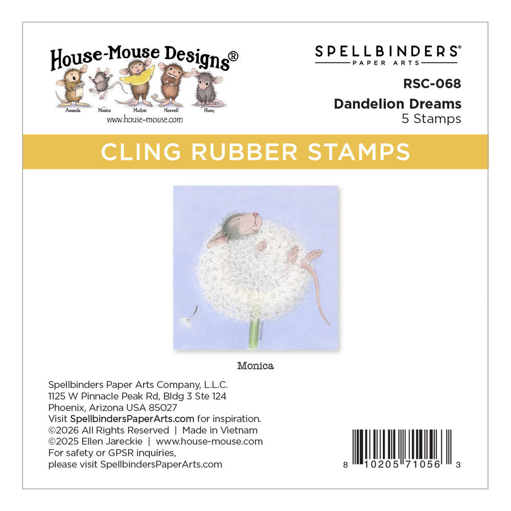 House Mouse Party Parade Cling Rubber Stamp - Dandelion Dreams