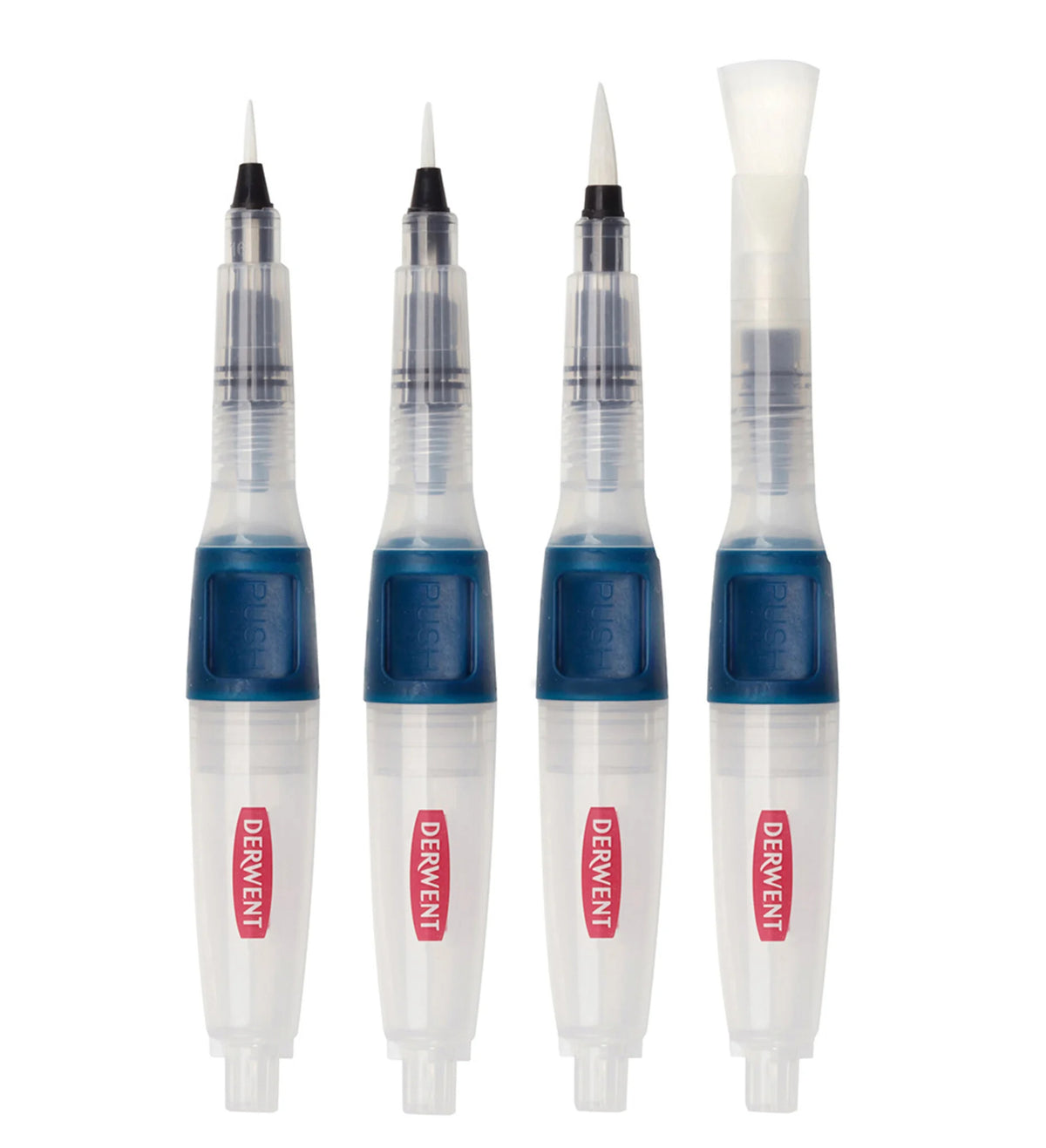 Derwent Push Button Waterbrush Set of 4