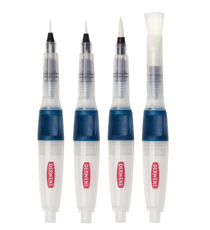 Derwent Push Button Waterbrush Set of 4
