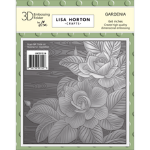 Lisa Horton Crafts Gardenia 6" x 6" 3D Embossing Folder and Layering Stencils