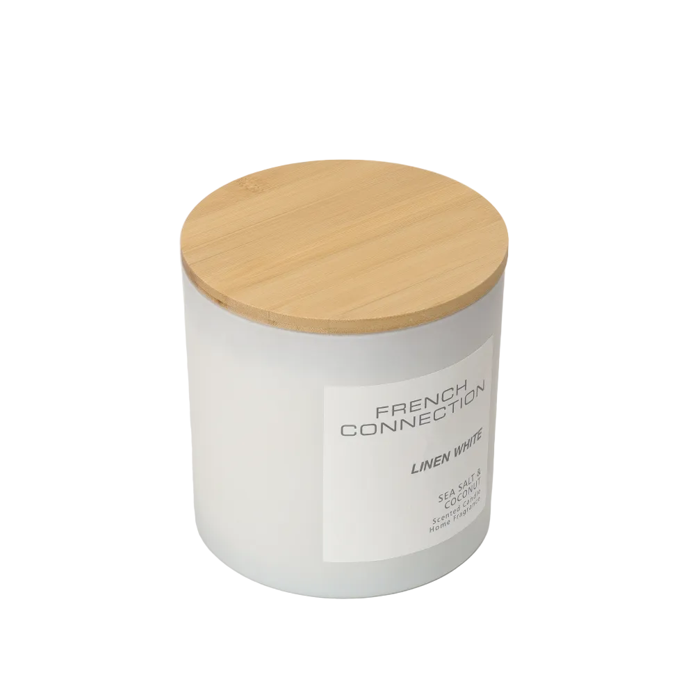 French Connection Pastel Range Linen White (Sea Salt & Coconut) 4-Wick Candle 1.46kg