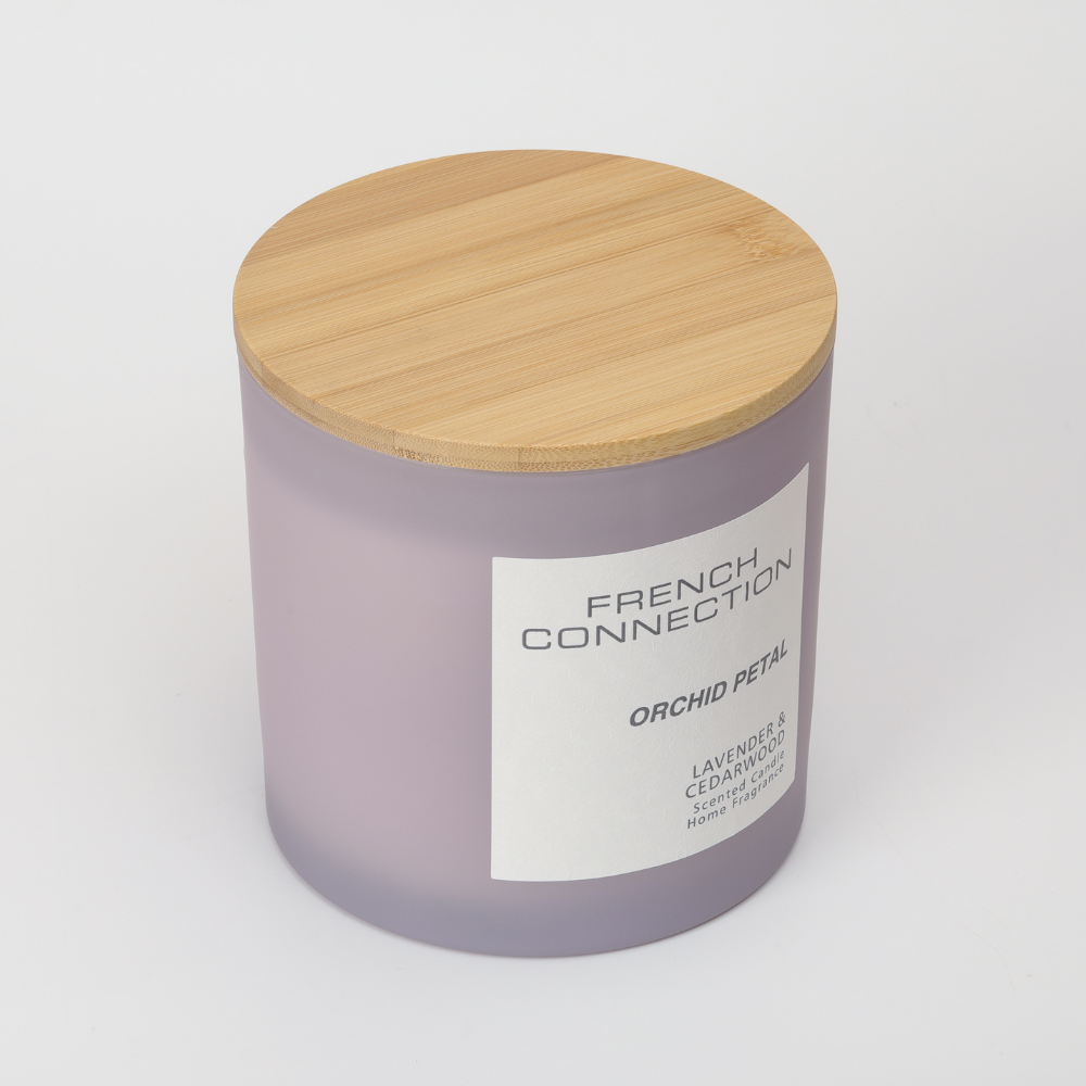 French Connection Pastel Range Orchid Petal (Lavender and Cedarwood) 4-Wick Candle 1.46kg