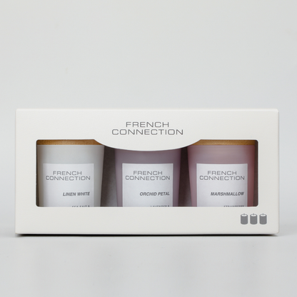 French Connection Pastel Range Trio of Candles Gift Set 3 x 47g