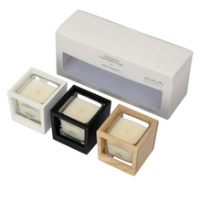 French Connection Wooden Surround Detail Trio of Candles Gift Set 3 x 55g