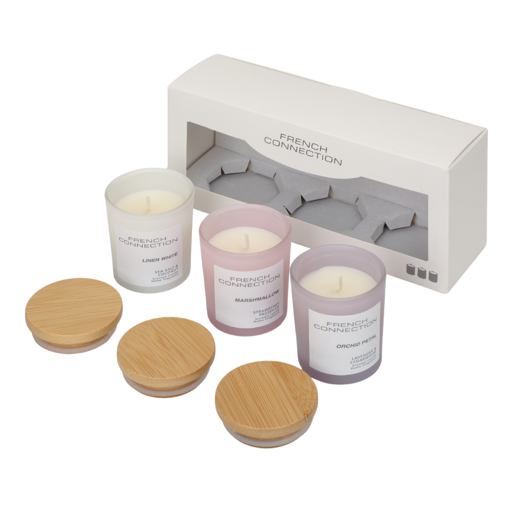 French Connection Pastel Range Trio of Candles Gift Set 3 x 47g