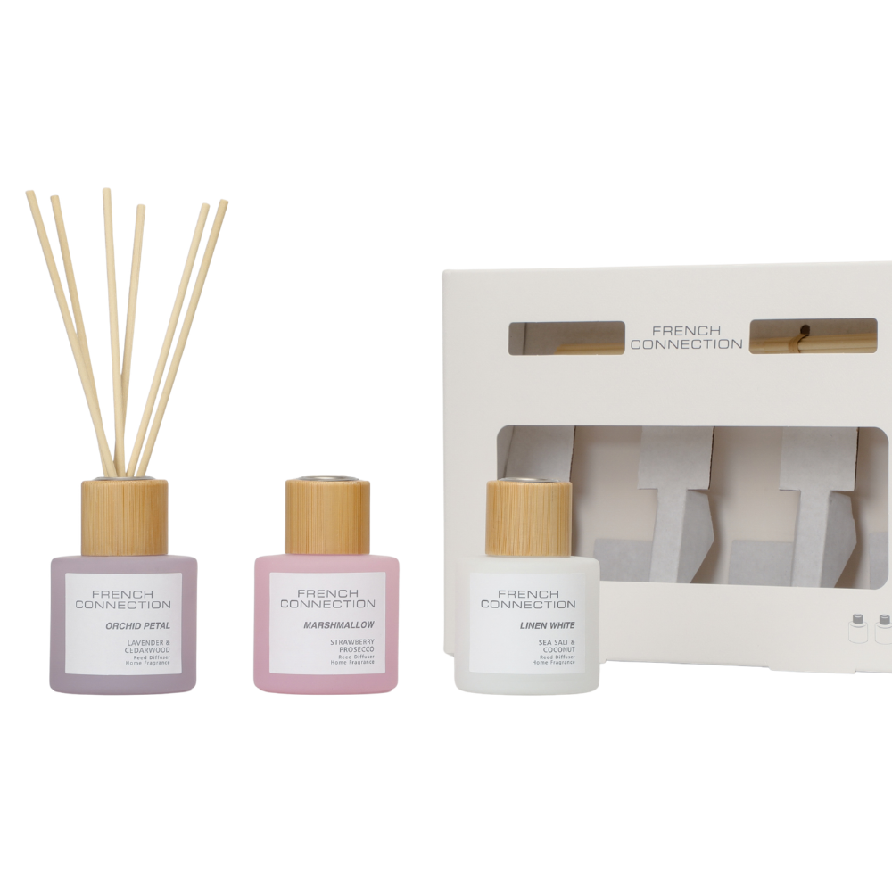 French Connection Pastel Range Trio of Reed Diffusers Gift Set 3 x 50ml