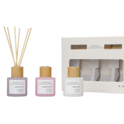 French Connection Pastel Range Trio of Reed Diffusers Gift Set 3 x 50ml