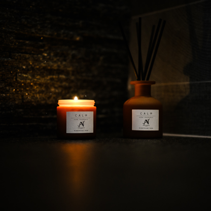 Aroma Naturals London Aromatherapy Candle 120g and Diffuser 100ml Gift Set - Calm