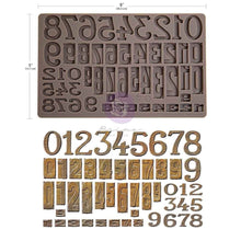Finnabair Imaginarium Letterpress Numbers 5x8" Silicone Mould