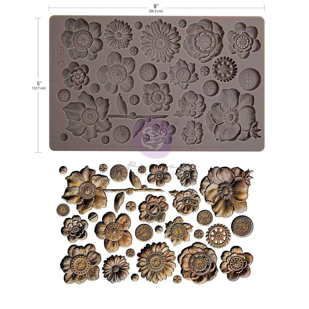 Finnabair Imaginarium Rusty Flowers 5x8" Silicone Mould
