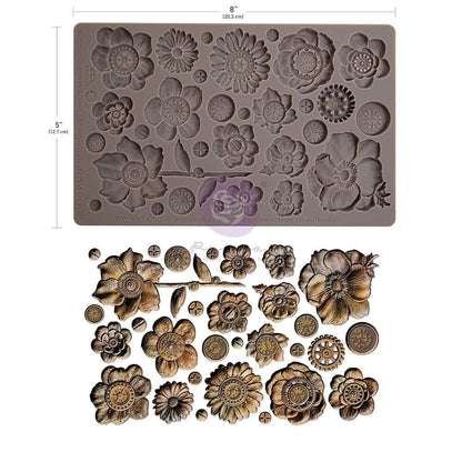 Finnabair Imaginarium Rusty Flowers 5x8" Silicone Mould