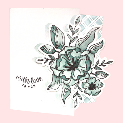 Lisa Horton Crafts Floral Wishes 5" x 7" Layering Stencil - 7 Layers