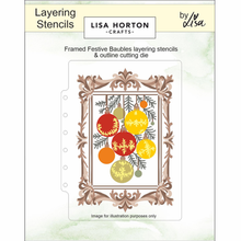 Lisa Horton Crafts Framed Festive Baubles 5" x 7" Layering Stencils with Die